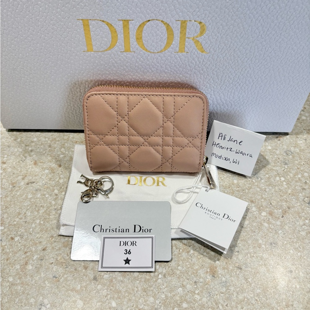 💕traded💕Dior Small Lady Dior Voyageur Coin Purse Wallet